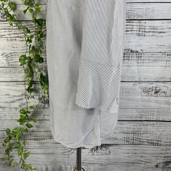 Jones New York Tunic Blouse sz Small Black White Striped Sailor Nautical Cruise - Picture 10 of 12